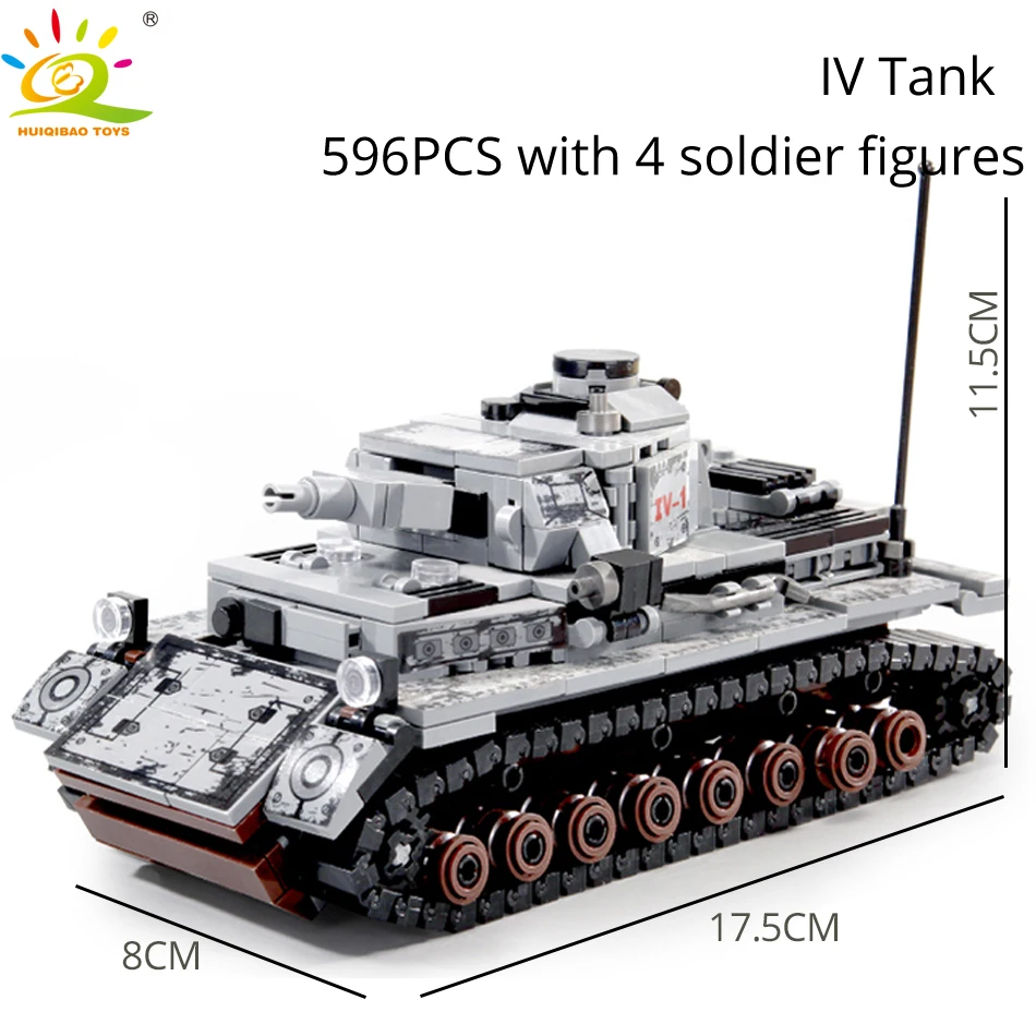 HUIQIBAO военный немецкий король модель танка Тигр строительные блоки армия WW2