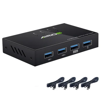 

4K USB HDMI KVM Switch Box 4Kx2L HDMI KVM Switch (with 4 USB Cables)