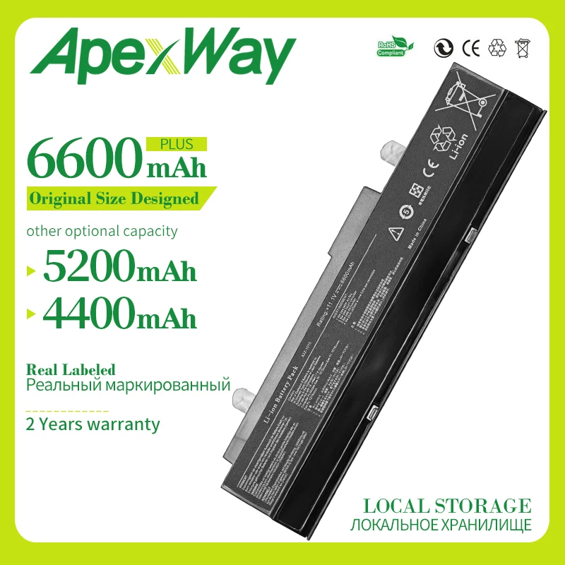 Apexway 6 cells 11 1 v A32 1015 Eee PC 1011B 1011BX 1011C 1011CX 1011P 1011PDX 1011PD 1011PN 1011PX|laptop battery|battery for asuslaptop battery