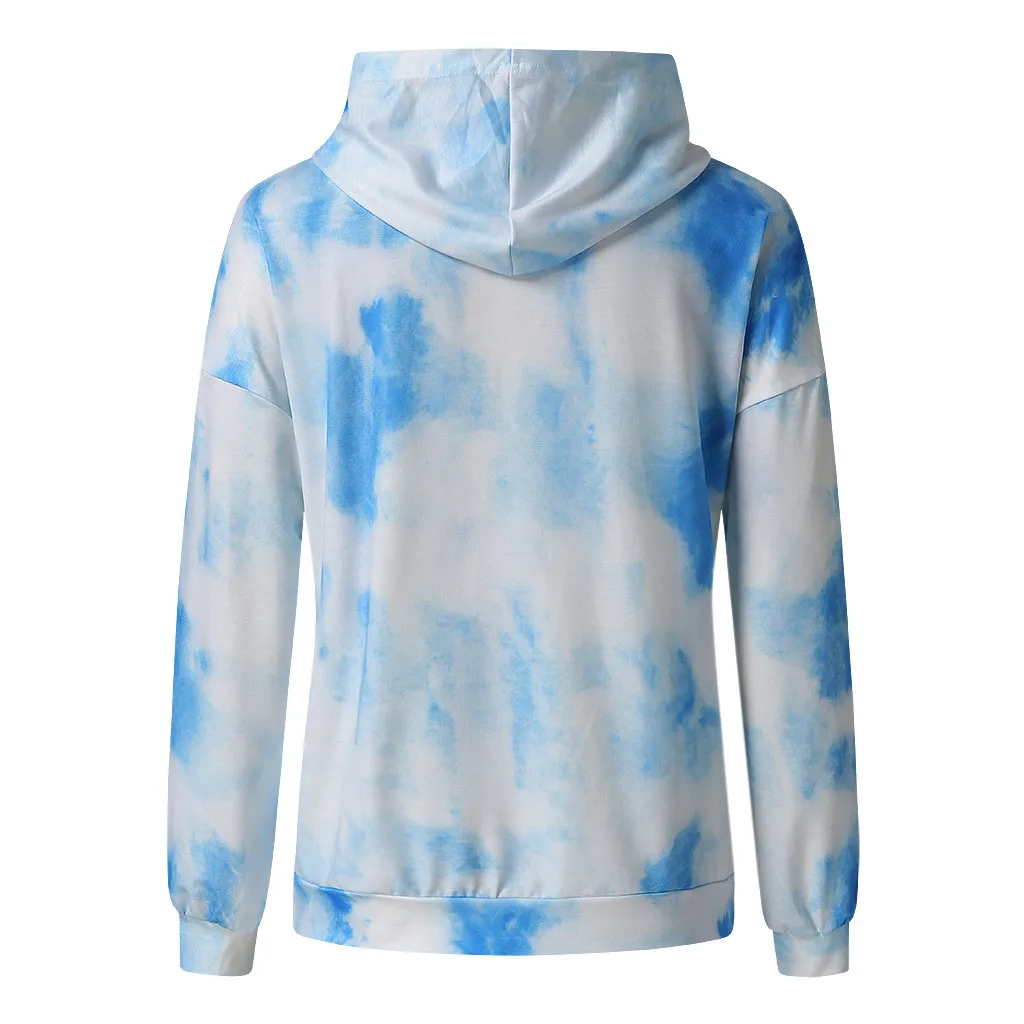 2020 Women Tie-dye Cotton Hoodies 2020 Fashion Ladies Full Sleeve Hooded Pollovers Chic Girls Tops Streetwear Mujer De Moda