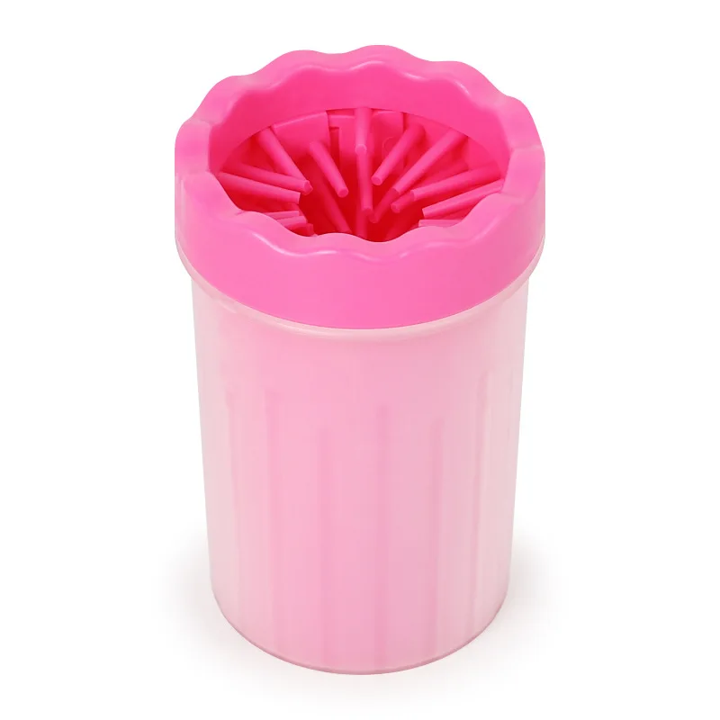 Щетка для чистки ног для домашних собак, щетка для лап, инструмент для чистки, мягкие силиконовые расчески, портативная чашка для мытья лап, чашки для чистки лап - Цвет: Pink2
