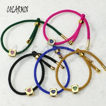 

5 pcs mix colors Chain bracelets cubic beads bangles Love charm accessories bangles bracelets jewel for women 50303