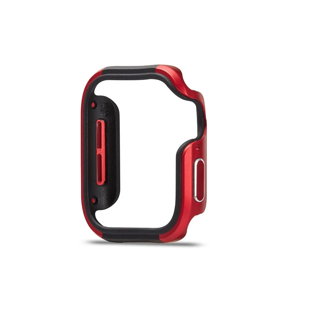 Бампер из ТПУ+ алюминиевого сплава чехол для Apple Watch 44 мм 40 мм Смарт-часы защитные аксессуары для iWatch серии 5 4 - Цвет: Red