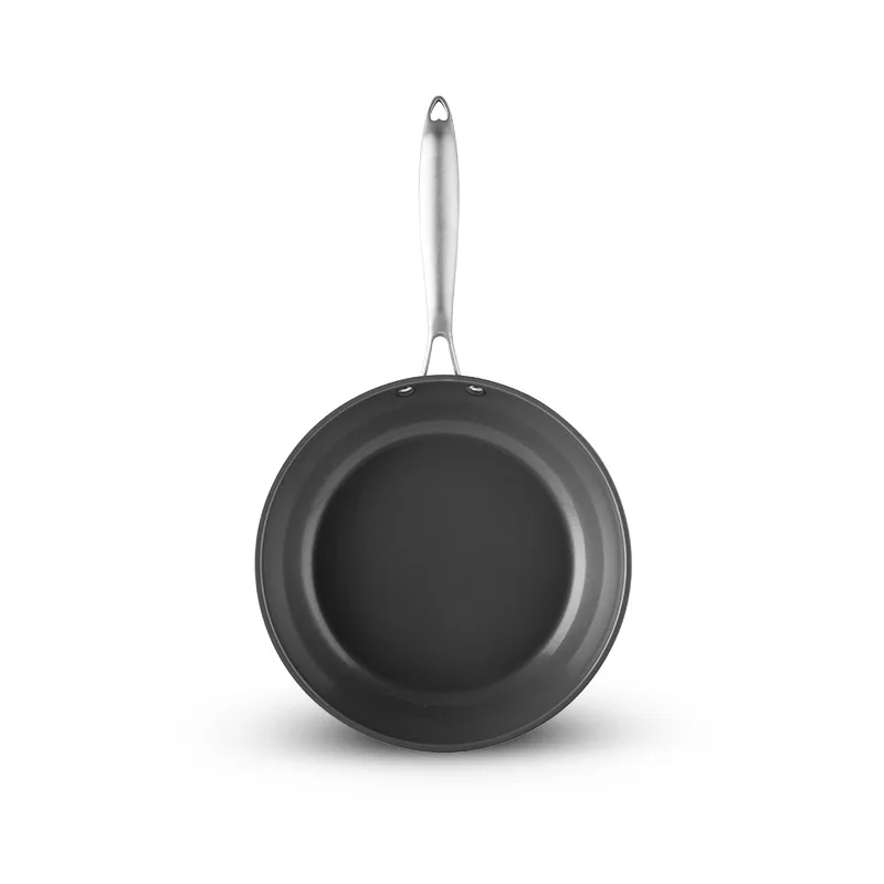 Lxbf/lxbf нержавеющая сталь антипригарная Жарка кухонная посуда 28 см плоская жареная яичная кастрюля для бифштексов одна Сковорода с ручкой