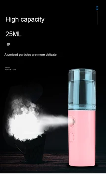 

25ML Nano Facial Sprayer Cool Mist Spray Machine Portable Face Humidifier Mini Facial Spray Moisturizer USB Facial Steamer