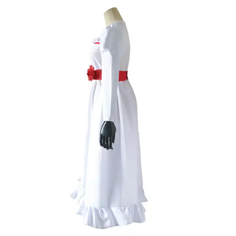 Movie Annabelle Costume Ghost Doll Cosplay White Women Long