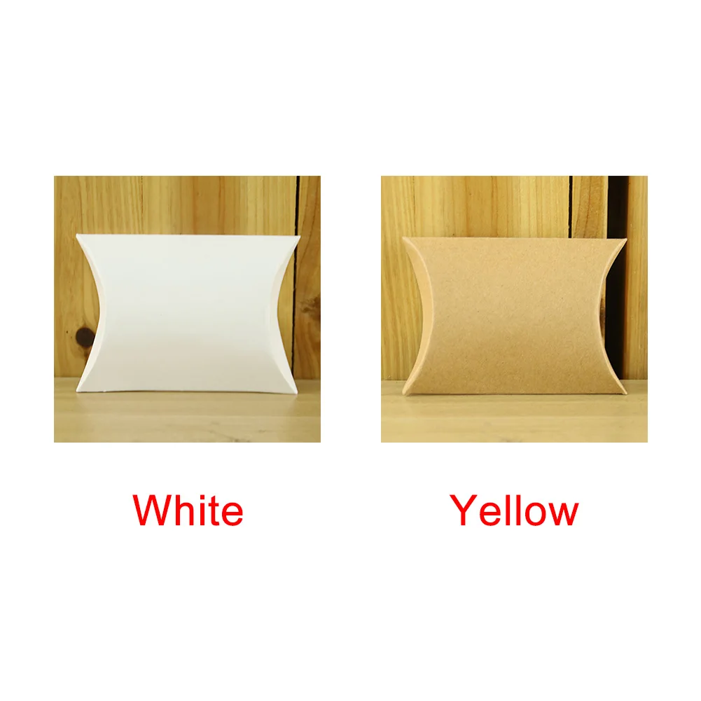 

50PCS Decoration Solid Exhibition Packaging Eco Friendly Party Storage Candy Box Pillow Shape Cardboard Crafts Wedding Favors