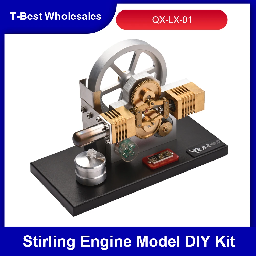 Hot Air Stirling Engine Motor Model Flywheel Design Full Metal Physics Science Experiment DIY Gift for Birthday Christmas | Канцтовары