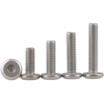 

304 Stainless Steel Flat Head Hexagon Socket Bolt M6 M8 Furniture Screw Large Hex Socket Screw Chamfer Bolt 10PCS