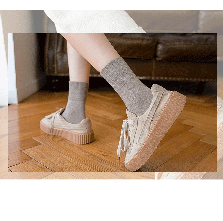 Женские хлопковые носки с надписью «Good Luck», Осенние новые модные дышащие дезодорирующие короткие эластичные удобные женские носки