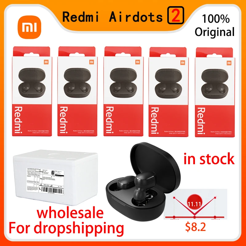 TWS-наушники Xiaomi Redmi Airdots 2 с микрофоном и управлением искусственным интеллектом |