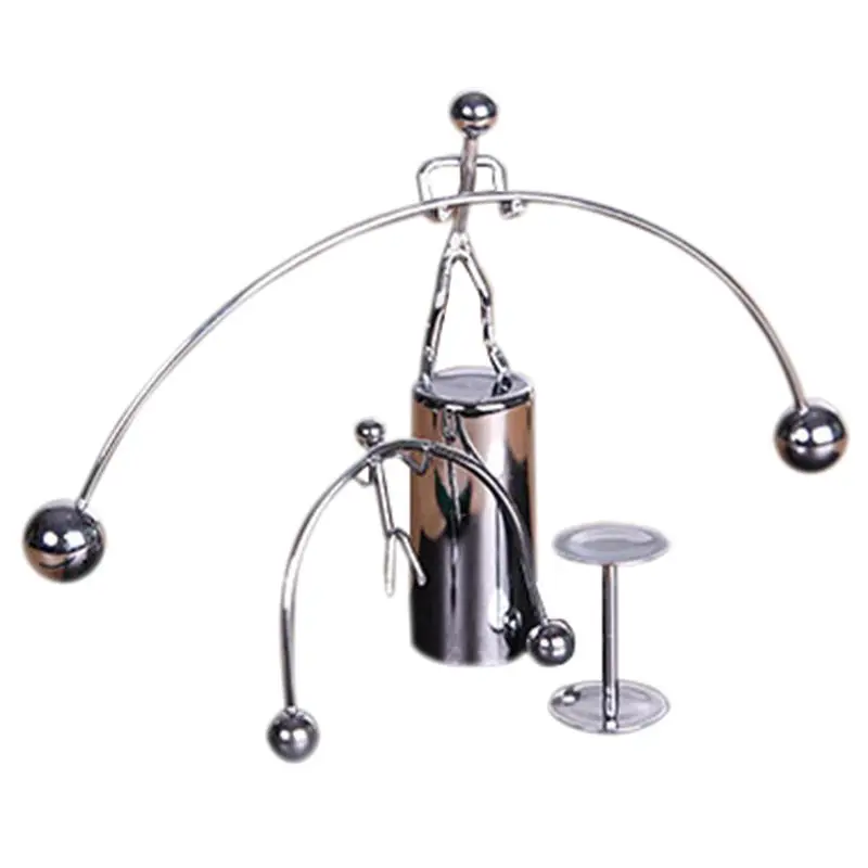 

GVCD 18X11Cm/7X7Cm Balance Perpetual Motion Weightlifting Iron Man Toy Pendulum Newton For Home Office Table Decoration