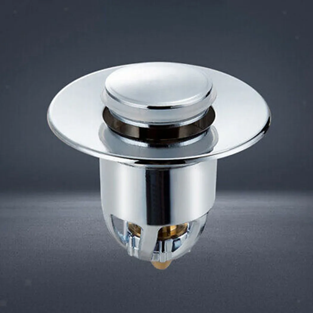 Stainless Steel Rebound Core Push Drain Filter Sink Bounce Bathtub Plug