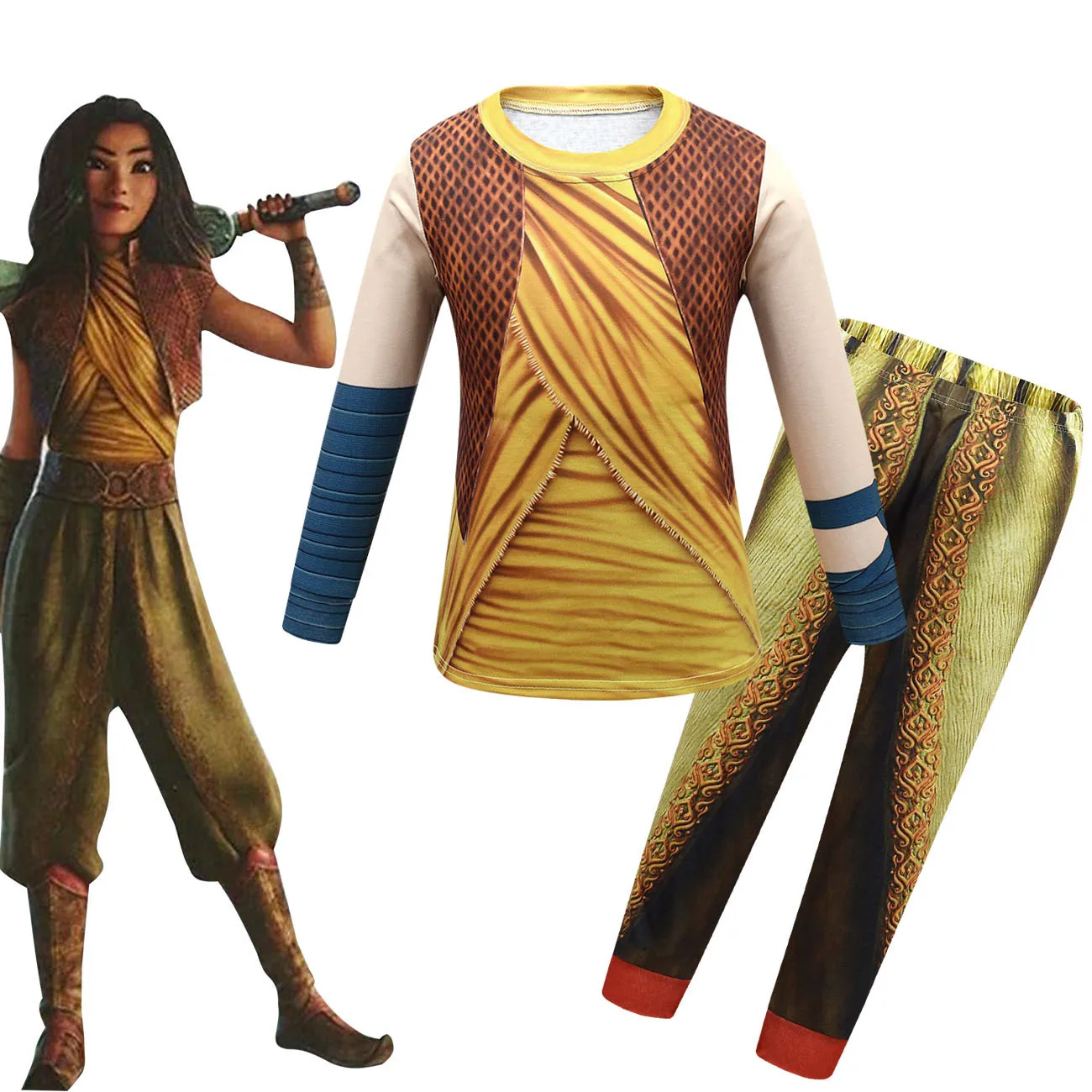 Legenda Cosplay Per Ragazze 2021 Film Raya E L'Ultimo Drago Costume Di Halloween Raya Fancy Clothes Set Abiti Casual Per Bambini