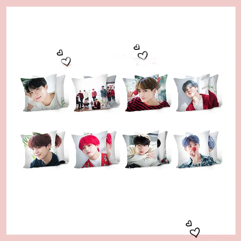 KPOP Bangtan мальчики Рождество День Подушка Чехол JUNG KOOK JIMIN JIN Автомобильная подушка 40*40 см FH248