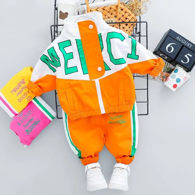 2022 Hot Kid Tracksuit Boy Girl Clothing Set New Casual Long Sleeve Letter Zipper Oufit Infant Clothes Baby Pants 1 2 3 4 Years 2