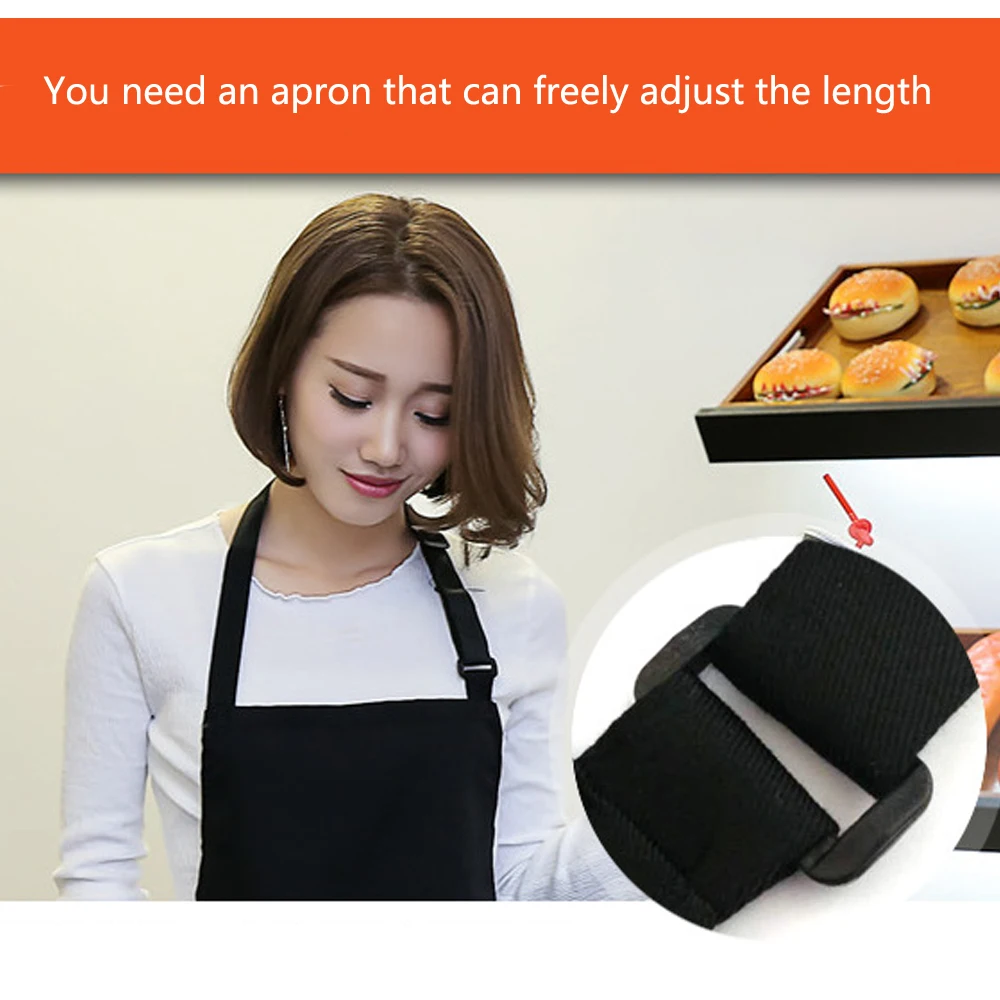 Одноцветный Регулируемый слюнявчик фартук с 2 карманами для кухни повара женщин