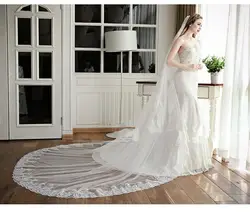 Bridal Veils Sell 3M/5M Long Veil Two Layers Wedding Cathedral With Lace Accessories Veu De Noiva