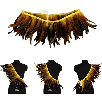 

Womens Feather Shawl Harness Body Harness Bra Exotic Epaulettes Shoulder Wings Caged Bra Lingerie Cosplay Punk Goth Rave Wear