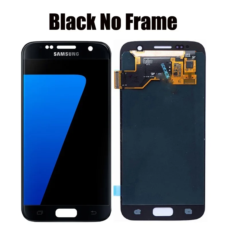 Black No Frame 5,1 дюймов ЖК-дисплей с рамкой для SAMSUNG Galaxy S7 G930 G930F сенсорный экран дигитайзер Замена с сервисным пакетом - Цвет: Black No Frame