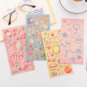 

1 Sheet Princess Flower Gilding Sticker Scrapbook Decoration Album PVC Stationery DIY Stickers School Office Supply