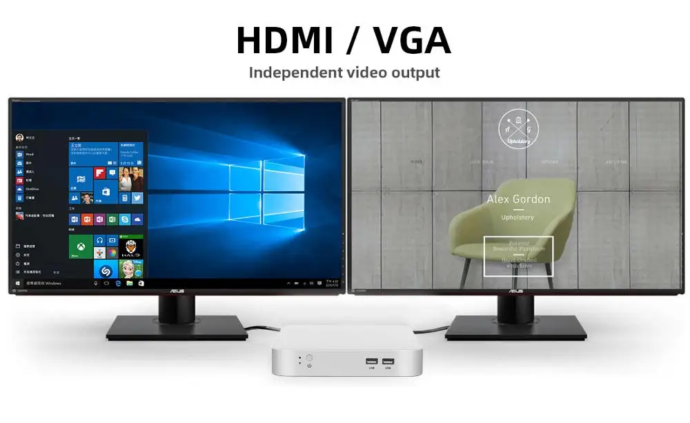 Мини ПК Intel Celeron J1900 четырехъядерный HDMI VGA 6 * USB Wi Fi гигабитная LAN DDR3L mSATA HTPC Nettop Windows 10