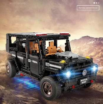 

1:10 scale Technics building block benz ORV Brab G65 model 2.4Ghz radio remote control vehicle brick toy APP RC car with light