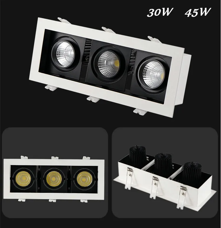 JN防眩智能调光高显色嵌入式豆胆灯双头三头射灯客厅方形无主灯-淘宝网_09