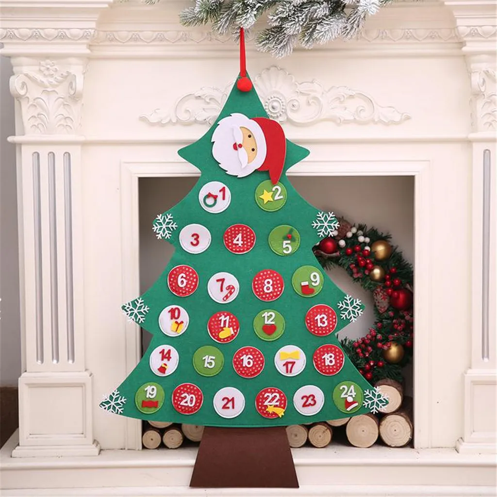 Комплект одежды с рисунком рождественской елки декоративное украшение-календарь на Рождество для детей подарки дверной настенный Рождественский кулон Рождественский календарь