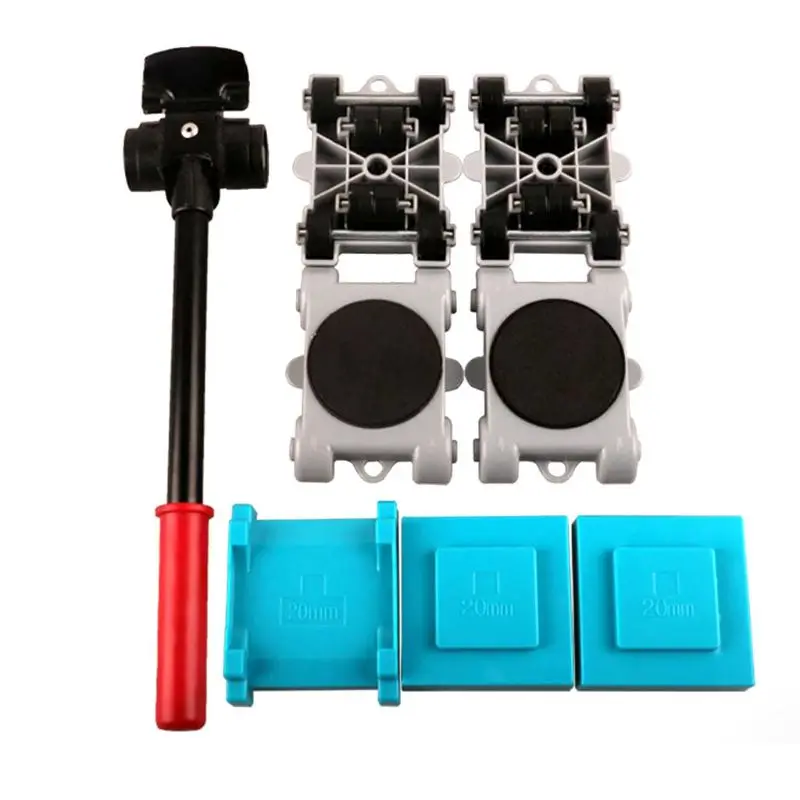 

8pcs Furniture Mover Tool Transport Shifter Lifter Wheels Heavy Stuffs Moving Roller Bar U4LB