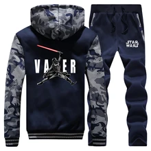 ^#Cheap 2019 Winter Men Coat Thick Hoody Darth Vader Star Wars Cartoon Hoodies Suit Sportswear Camouflage Warm Jacket+2 Piece Set Pants ^#Cheap 2019 Winter Men Coat Thick Hoody Darth Vader Star Wars Cartoon Hoodies Suit Sportswear Camouflage Warm Jacket+2 Piece Set Pants