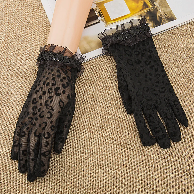 Summer/Autumn Lady Sunscreen Golves Women Sun Protection Glove Fashion Beautiful Women's Summer UV-Proof Driving Lace Gloves