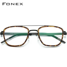 FONEX очки из ацетатного сплава, мужские винтажные квадратные очки для близорукости, оправы для очков, женские очки без винтов по рецепту, 98628