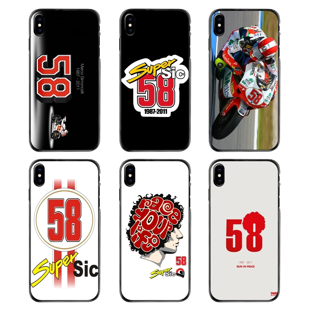 

marco simoncelli 58 logo Print Hard Black Skin Case Cover For Samsung Galaxy Note 2 3 4 5 S2 S3 S4 S5 MINI S6 S7 edge S9 S8 Plus