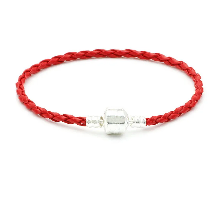 Браслеты с подвесками, браслет из нержавеющей стали Pandora для женщин, 18 см, 19 см, мужские ювелирные изделия MLB007 - Окраска металла: red
