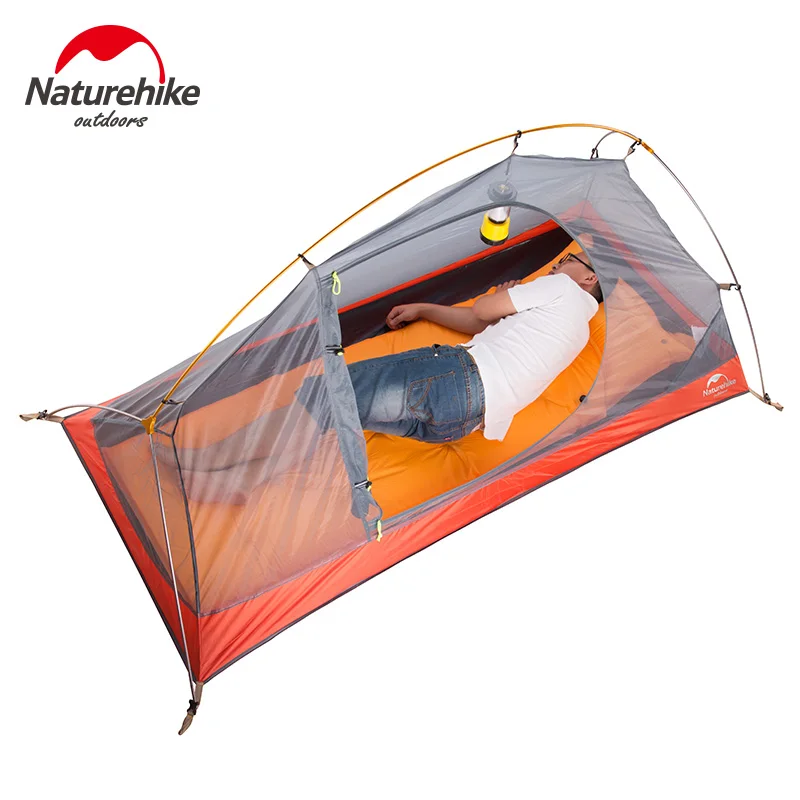 Naturehike Portable Professional Double Layer One Man 210T/20D Nylon Silicone Cycling Tent for 3 Seasons
