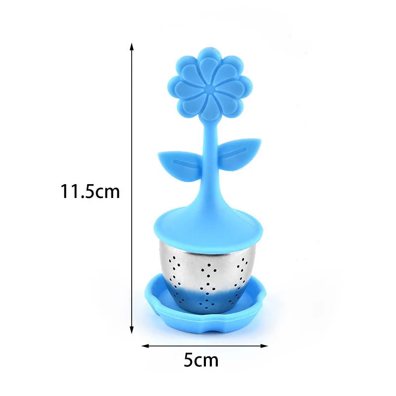Flower-Shaped Silicone Tea Filter 304 Stainless Steel Tea Leaf Filter Creative Tea Strainer Manufacturers Direct Selling Tea Str