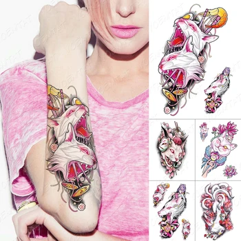 

Waterproof Temporary Tattoo Sticker Japanese Devil Eyes Cat Fox mask Flash Tattoos Sailor Moon Body Art Arm Fake Tatoo Women Men