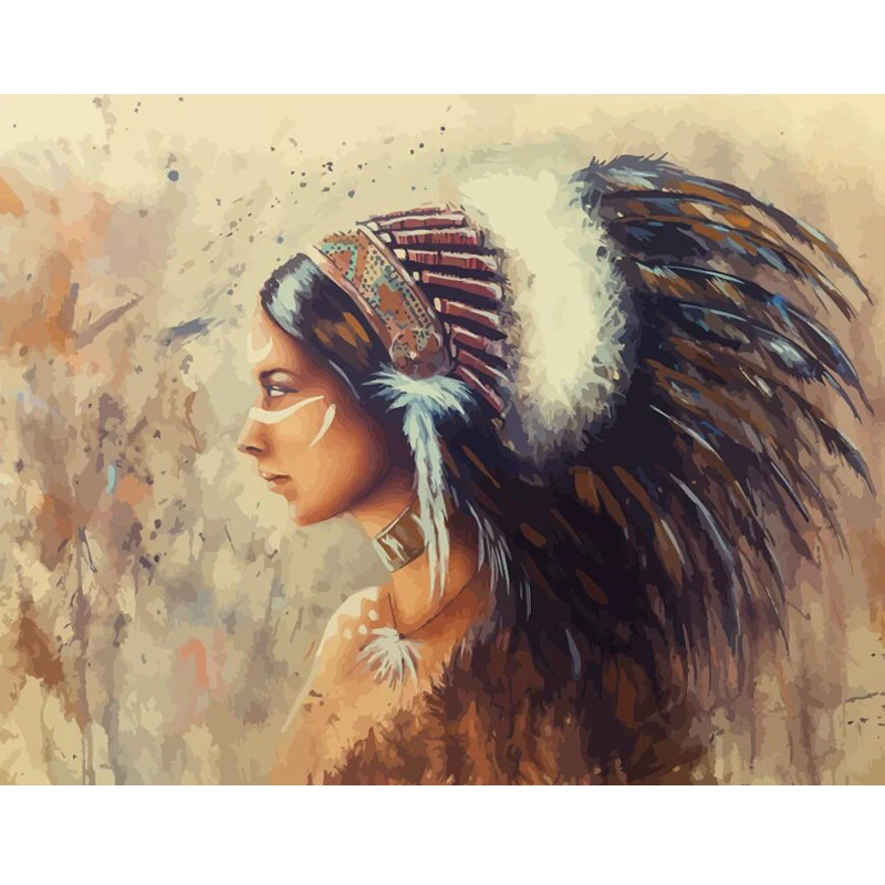 

Indian girl.Hand Made Paint High Quality Canvas Beautiful Painting By Numbers Surprise Gift Great Accomplishment