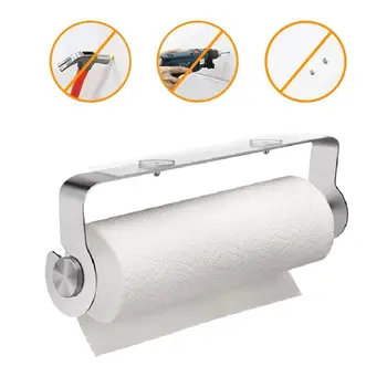 

No Drilling Roll Paper Holder Home Bathroom Stainless Steel Towel Tissue Rack X4YD