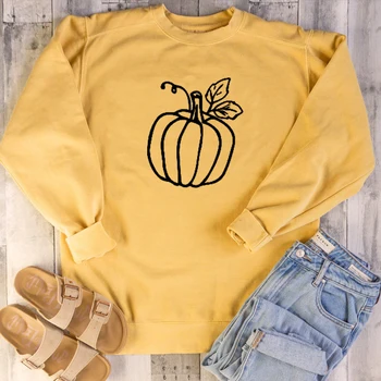 

Halloween Hipster Cute Grunge Tumblr T Sweatshirt Pullovers Cute Tops Big Pumpkin Graphic Funny Holiday Gift