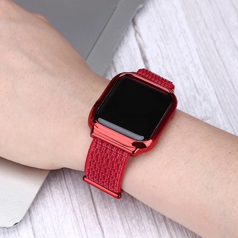 Спортивный чехол на липучке для Apple Watch band 44 мм 40 мм петля iwatch series 5 4 3 2 1 42 мм 38 мм браслет наручные Аксессуары для часов