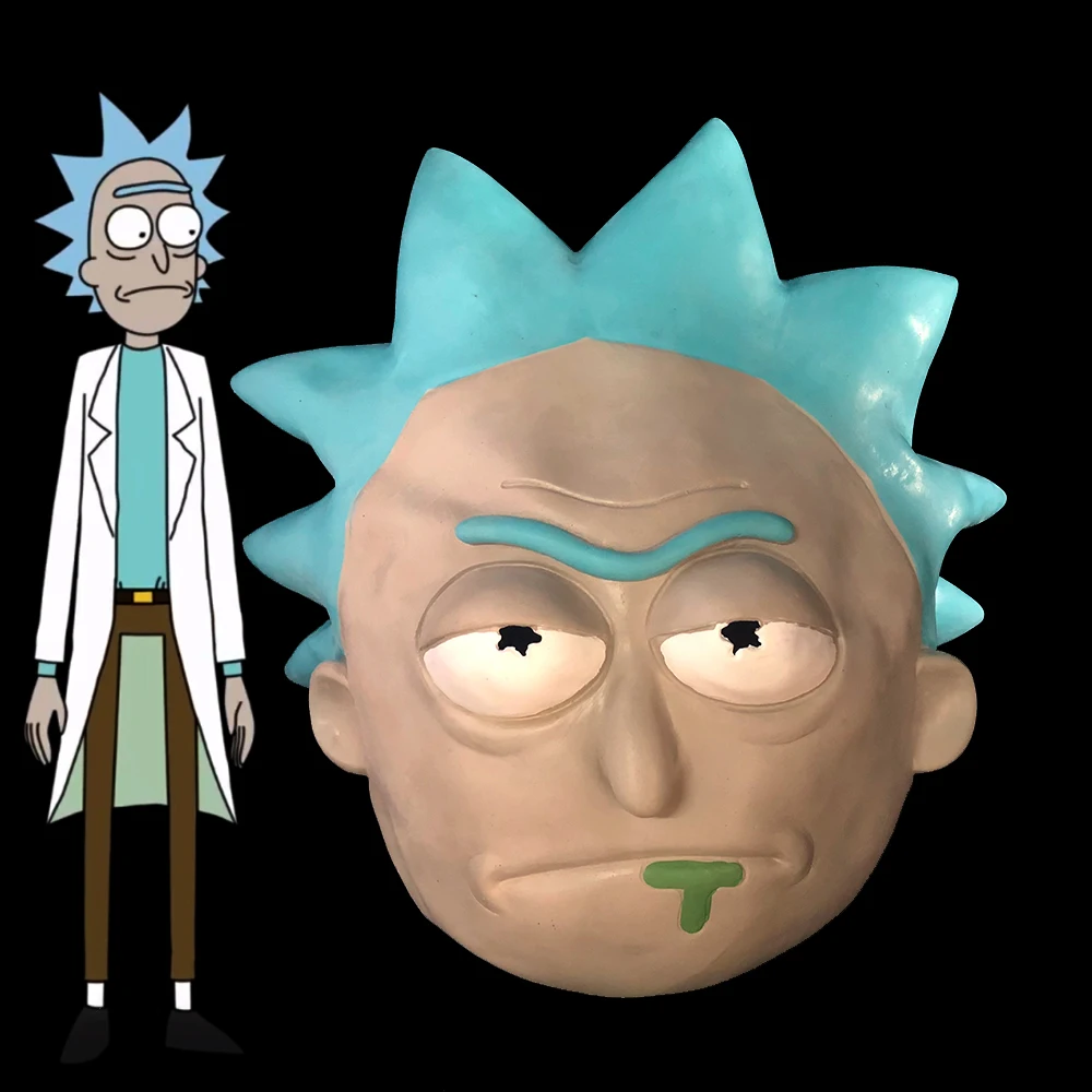 

Rick Mask Cosplay Rick And Morty Costume Accessory Latex Masks Funny Helmet Halloween Party Props