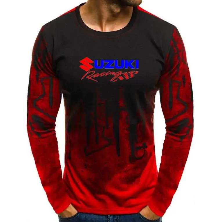color 13 Мужские футболки, мужские футболки Suzuki Racing DecalPrint, Осенние Топы с принтом брызг чернил, мужские повседневные футболки с длинным рукавом - Цвет: color 13