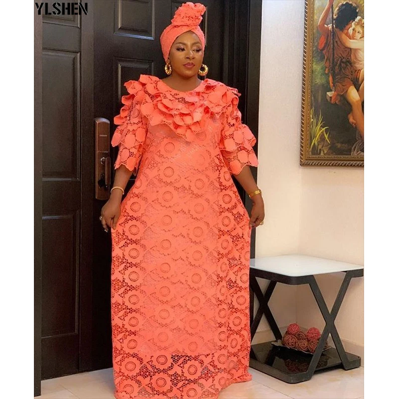 Кружевные африканские платья для женщин большие размеры мусульманская мода