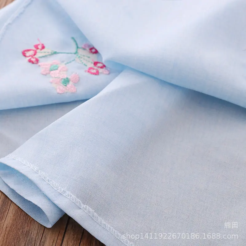 Spring Summer New Style Children Chinese Clothing Cotton Linen Short Sleeve CHILDREN'S Suit Chinese-style Handmade Frog Girls Ch