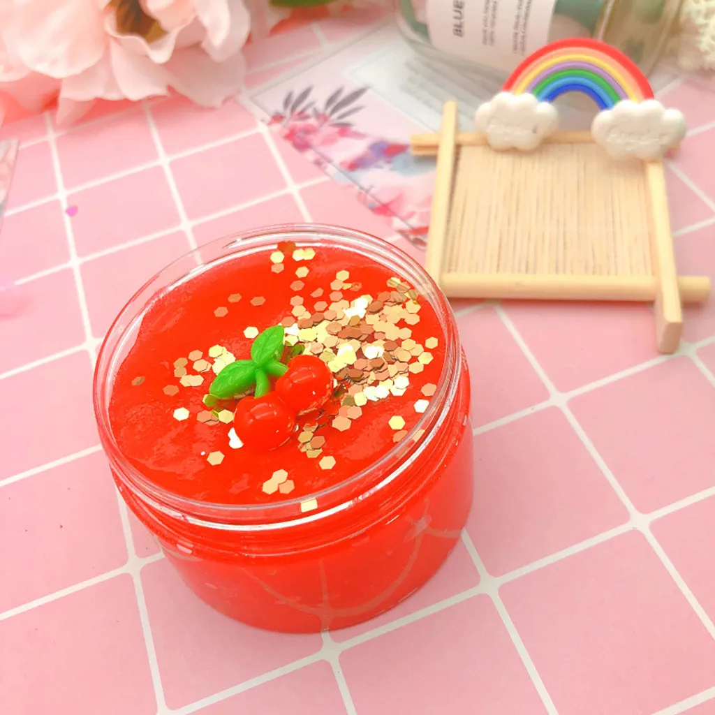 Simulation Fruits Pineapple Color Cloud Slime anti Stress Kids Clay Toys Interesting Novelty slime toy for kids #B