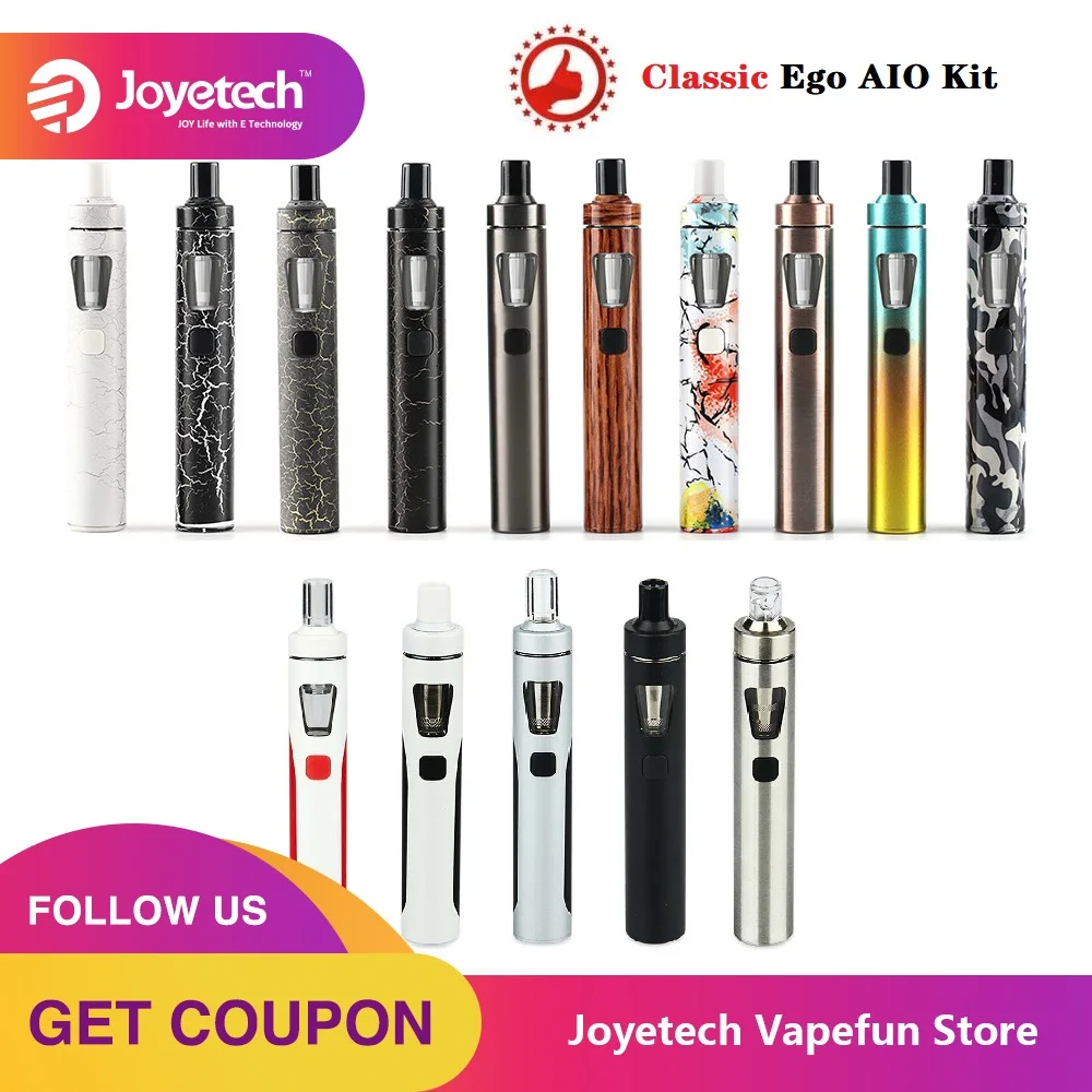 Оригинал Joyetech eGo AIO Vape Kit Starter с емкостью 2 мл и батареей 1500 мАч aio & BF Coil pen kit vs ijust