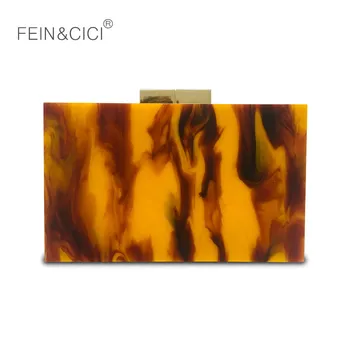 

Twilight marble acrylic clutch women plastic chains box purse bag girl vintage retro evening party handbag 2019 summer bag