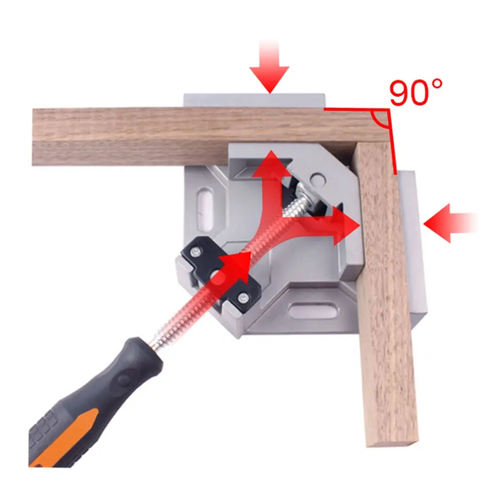 Single Handle 90 Degree Aluminum Alloy Right Angle Clip Woodworking Angle Clip Fish Tank Photo Frame Clip Tool